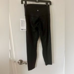 Lululemon, new with tags, align, size 6, length 25, Color = EMBOSSED BLACK